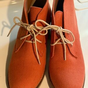 Lucky Brand Orange Canvas Sneakers with Cream Laces